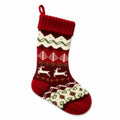 Calza decorativa da appendere 45 cm in tessuto lavorato rosso per Natale stile nordico