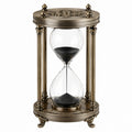 Clessidra decorativa Ø 20 cm H 40 cm in vetro e metallo bronzo stile classico