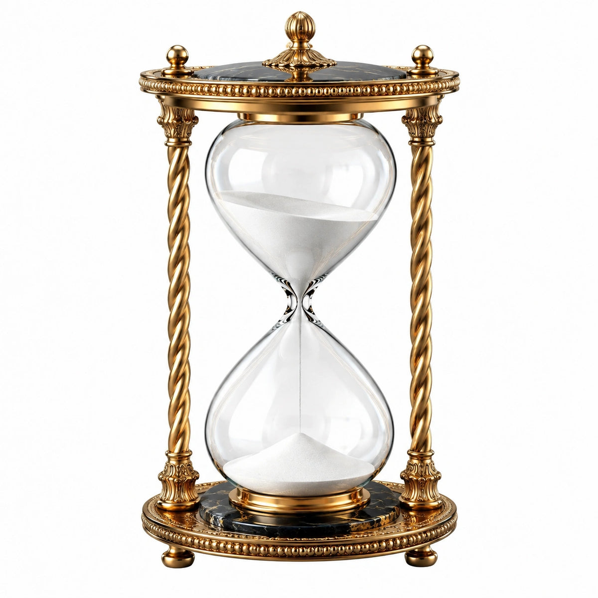 Clessidra decorativa 30 cm in vetro e metallo dorato stile classico
