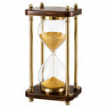 Clessidra decorativa 22 x 14 x 45 cm in vetro legno e metallo oro stile classico