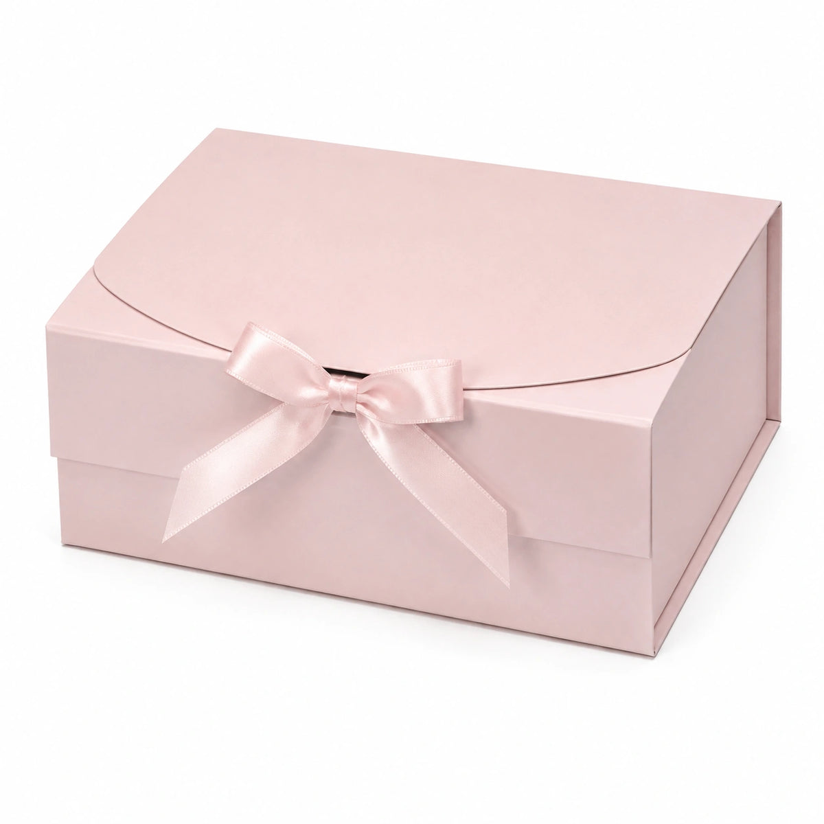 Scatola regalo 30 x 22 x 12 cm in cartone rosa con fiocco decorativo