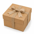 Scatola regalo 20 x 20 x 10 cm in cartone marrone con nastro in juta stile rustico