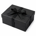 Scatola regalo 25 x 20 x 10 cm in cartone nero con nastro decorativo