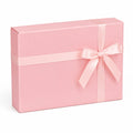 Scatola regalo 30 x 20 x 10 cm in cartoncino rosa con nastro in raso - confezione decorativa con coperchio
